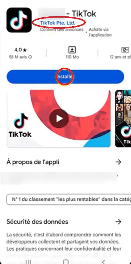 Установите версию от Tik Tok Pte. Ltd. из Play Store.