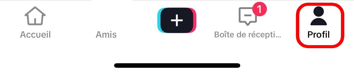 Perfil do TikTok no canto inferior direito do ecrã