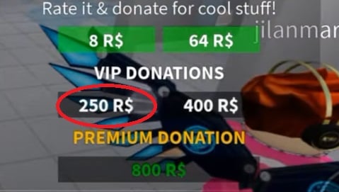 Schritt 3 Spende kaufen 250 robux