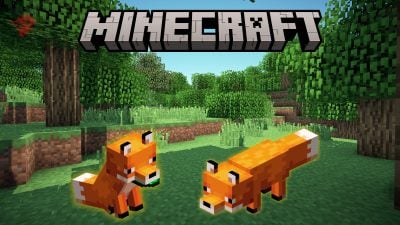 Illustration of foxes in Minecraft for our guide on how to adopt them.
