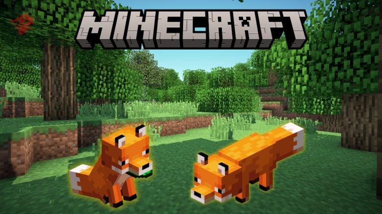 Иллюстрация лис в Minecraft для нашего руководства о том, как их приютить.