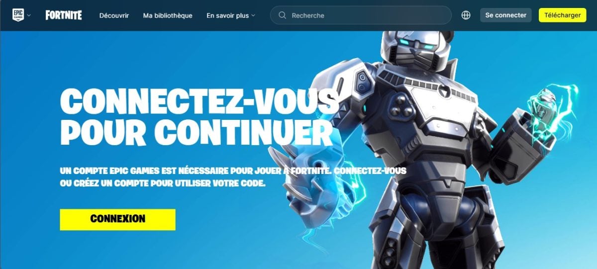 Войдите, чтобы создать учетную запись Fortnite