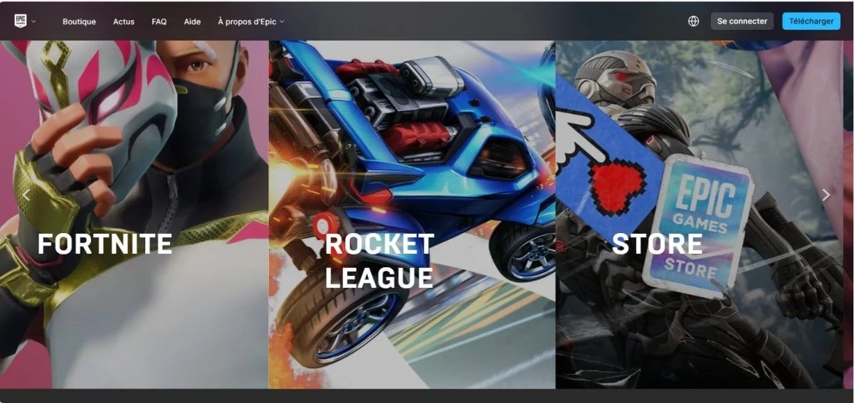 Скриншот официального сайта Epic Games для входа в аккаунт