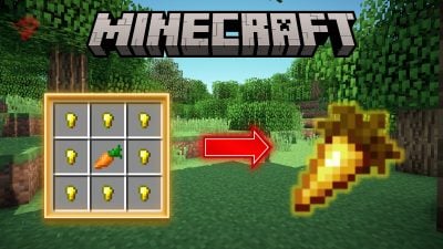 Как сделать золотую морковку на Minecraft