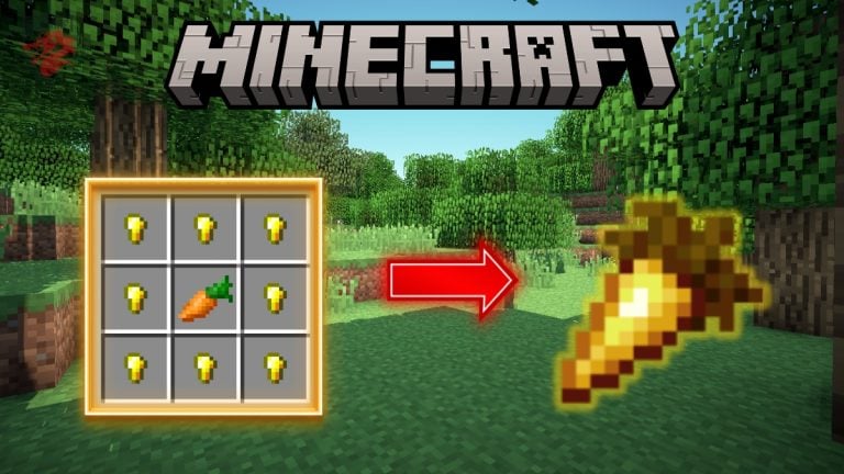Как сделать золотую морковку на Minecraft