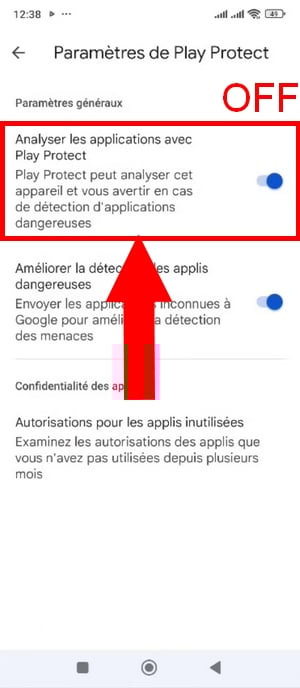 Die Funktion Play Protect ausschalten