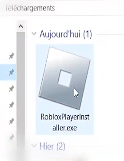 Aqui está o ficheiro de transferência que obtive depois de transferir o ROBLOX