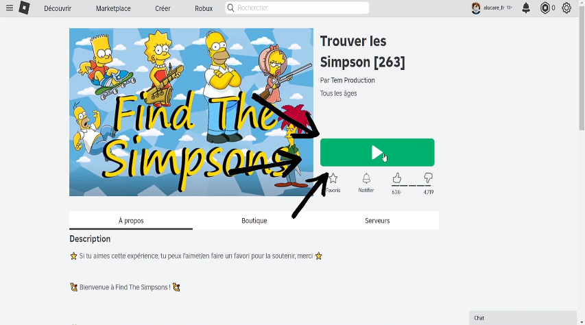 Aqui está uma captura de ecrã do jogo "Find the Simpsons" no ROBLOX