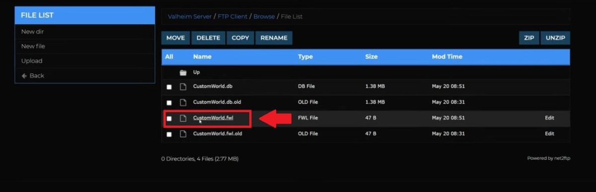 .fwl-fil på Valheim-serveren