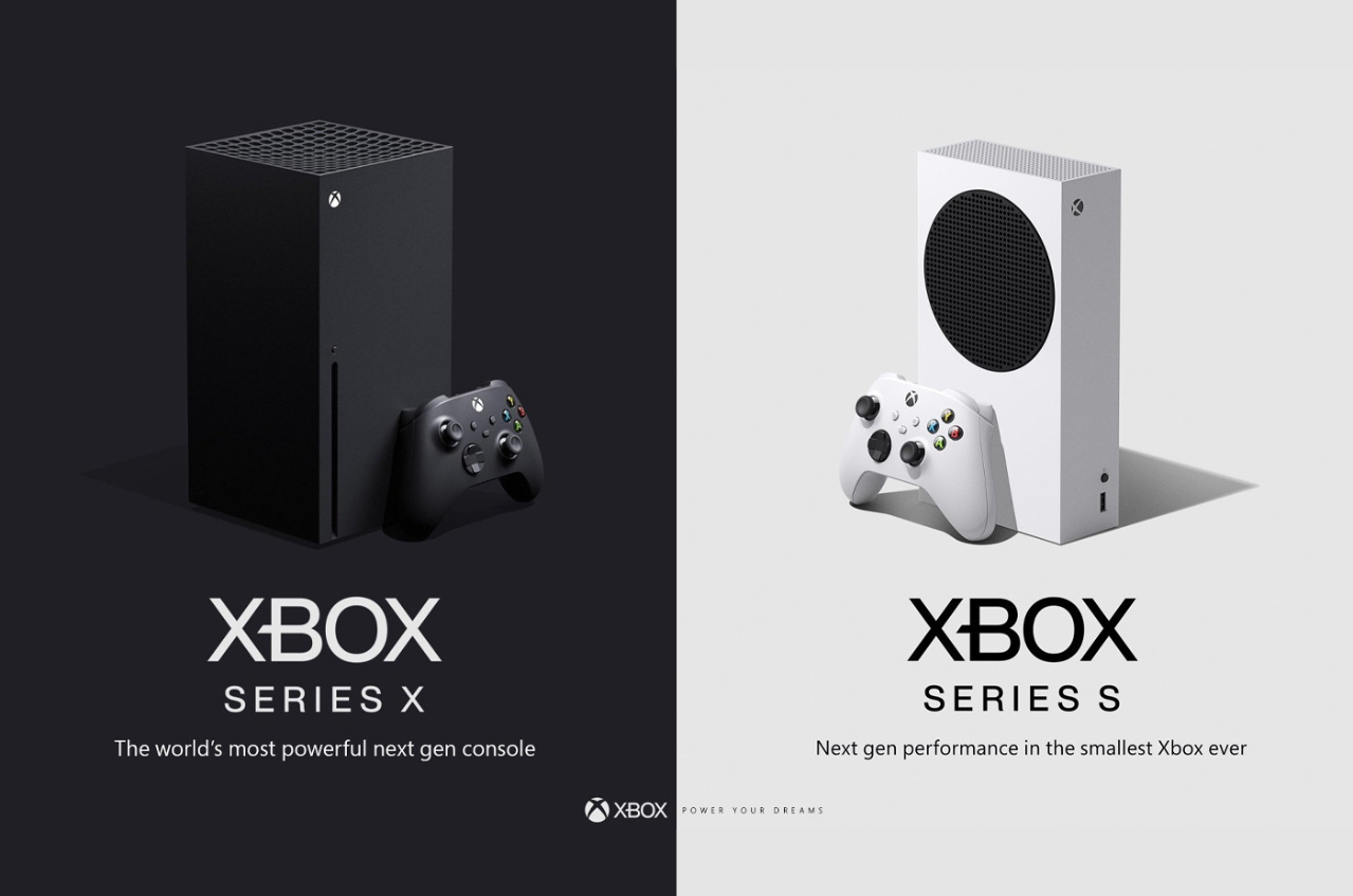 Esta imagen muestra una Xbox Series X a la izquierda y una Xbox Series S a la derecha.
