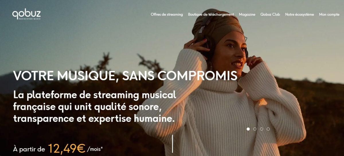 Página principal de música de Qobuz