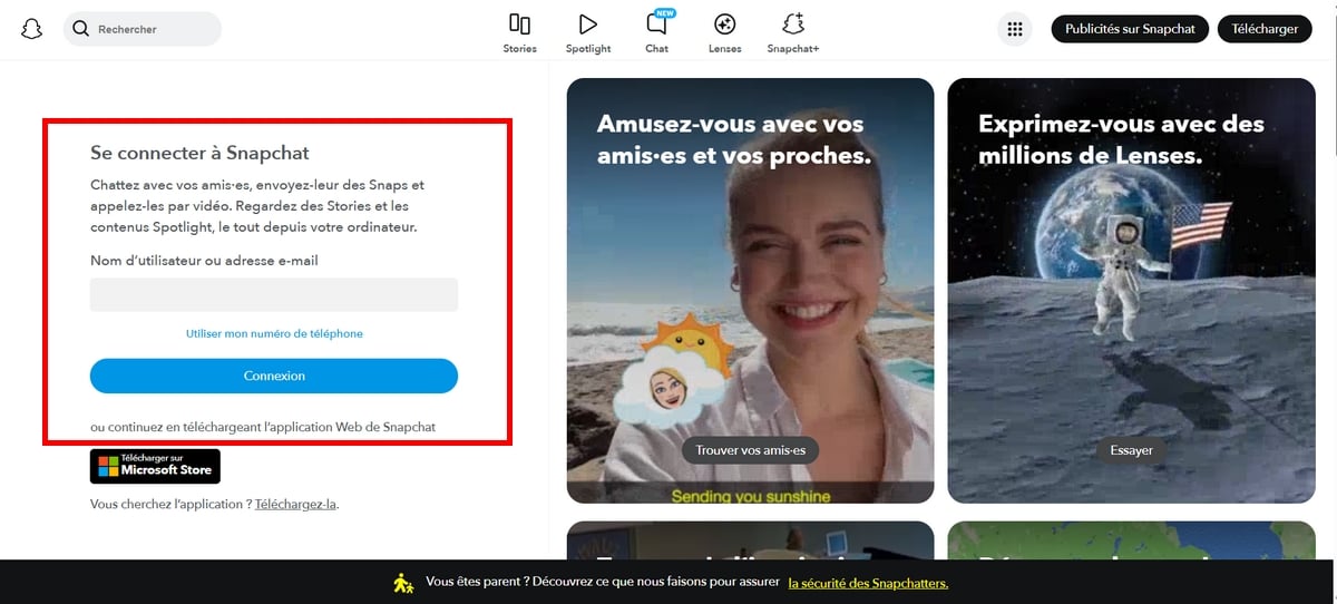 Accedere a Snapchat sul web dal PC