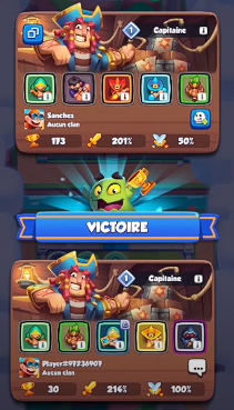 Hier ist die Ankündigung eines Sieges auf Rush Royale