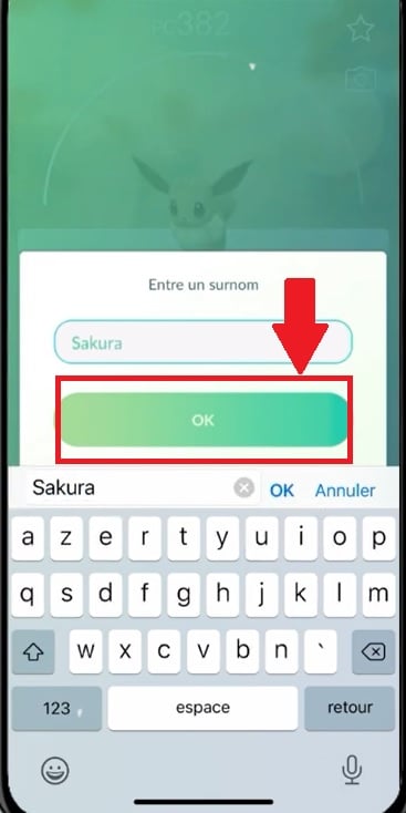 Selezionare "OK" per confermare il nuovo nome dell'Evoli.