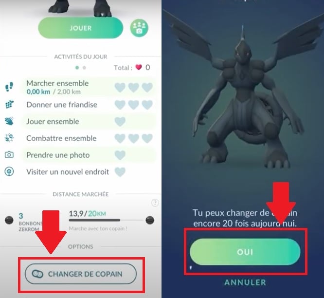 Define o teu Evoli como um Pokémon Buddy para que possa evoluir para um Noctali