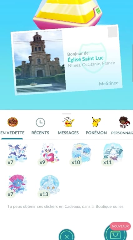 Нажмите на наклейку, чтобы добавить ее на карту Матео в мобильной игре Pokémon GO. Карен для Alucare.fr