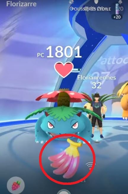 Изображение, показывающее Нанаб Бэй, полученный Флоризарре в игре Arena в Pokémon GO.