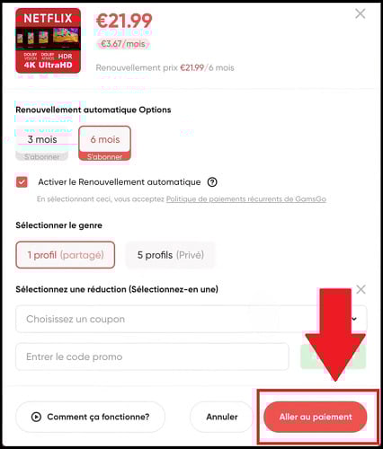 El proceso de pago es muy sencillo y 100 % seguro en el sitio GamsGo. 