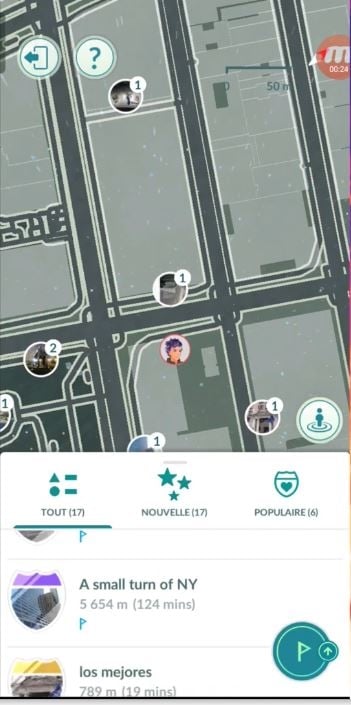 Pokémon GO》中现有路线的目录和类别的图片。卡伦的 Alucare.fr