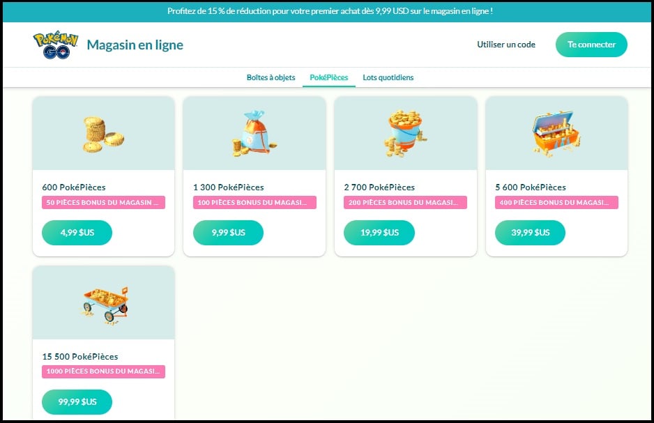 Kaufe deine PokéMünzen im Pokémon GO-Online-Shop und erhalte zusätzliche Bonusmünzen. 