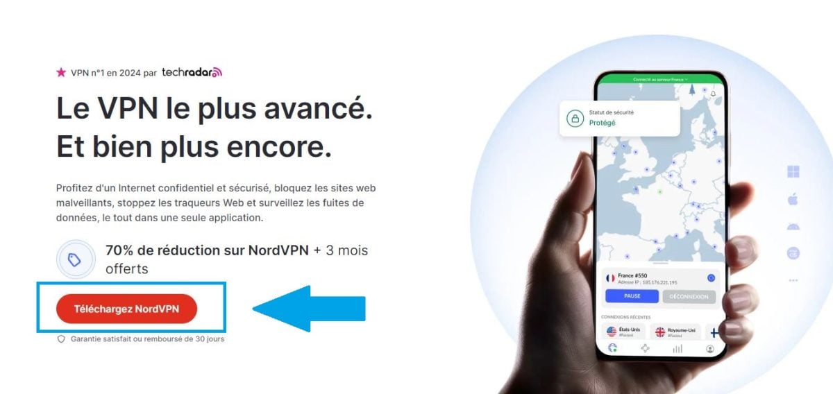 Image showing the "Download NordVPN" button.