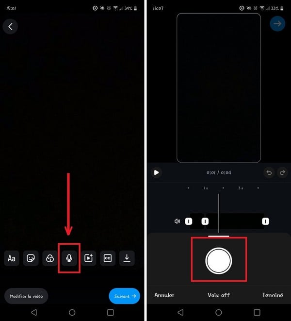 Methode zur Aufnahme einer Stimme aus dem Off in einem Real auf Instagram