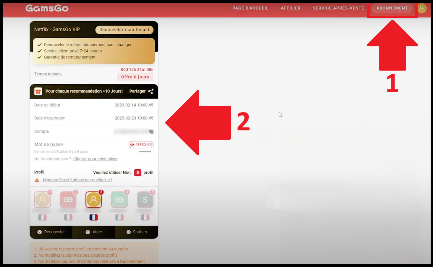 Encontrarás toda la información que necesitas sobre tu cuenta de Netflix en la página "Suscripción".