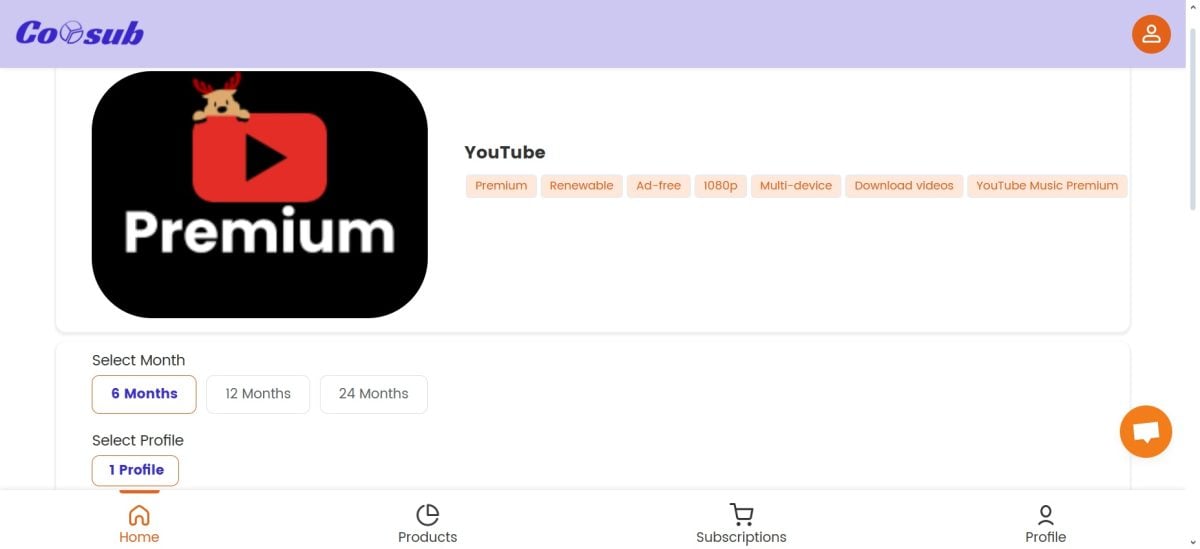 Coosub offre tre pacchetti per YouTube Premium