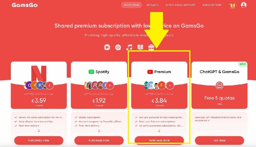 L'abbonamento a YouTube Premium costa meno di 4 euro con GamsGo!