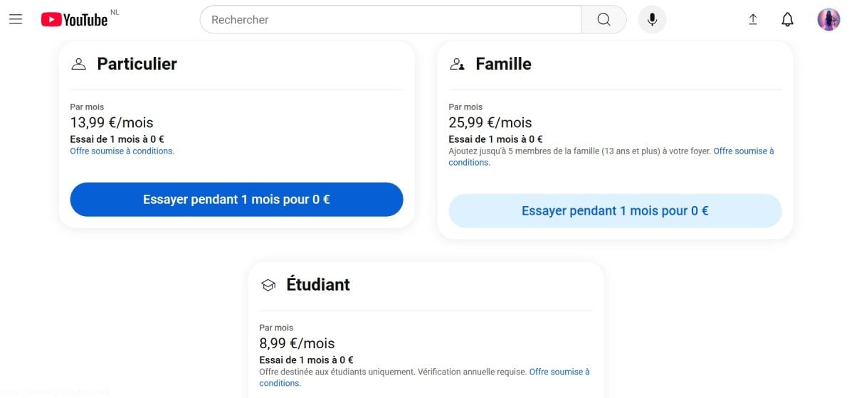 Ecco una panoramica delle offerte disponibili di YouTube Premiuma, tra cui la prova di 1 mese a 0 euro!