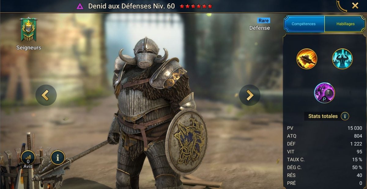 Meisterschafts-, Gnaden- und Artefaktführer auf "Denid to the Defenses" (Denid the Tusk Knight) auf RSL 