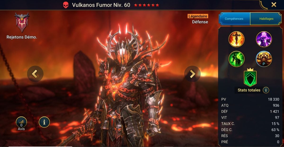 Guía de maestría, gracia y artefactos sobre Vulkanos Fumor en RSL 