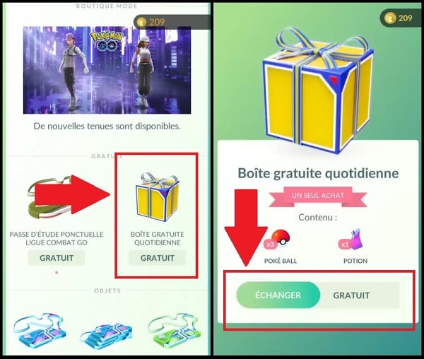Inicie sessão todos os dias para desfrutar da sua caixa de oferta Pokémon GO