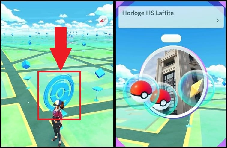 Clique no PokéStop para abrir o PhotoDisc e rode-o.