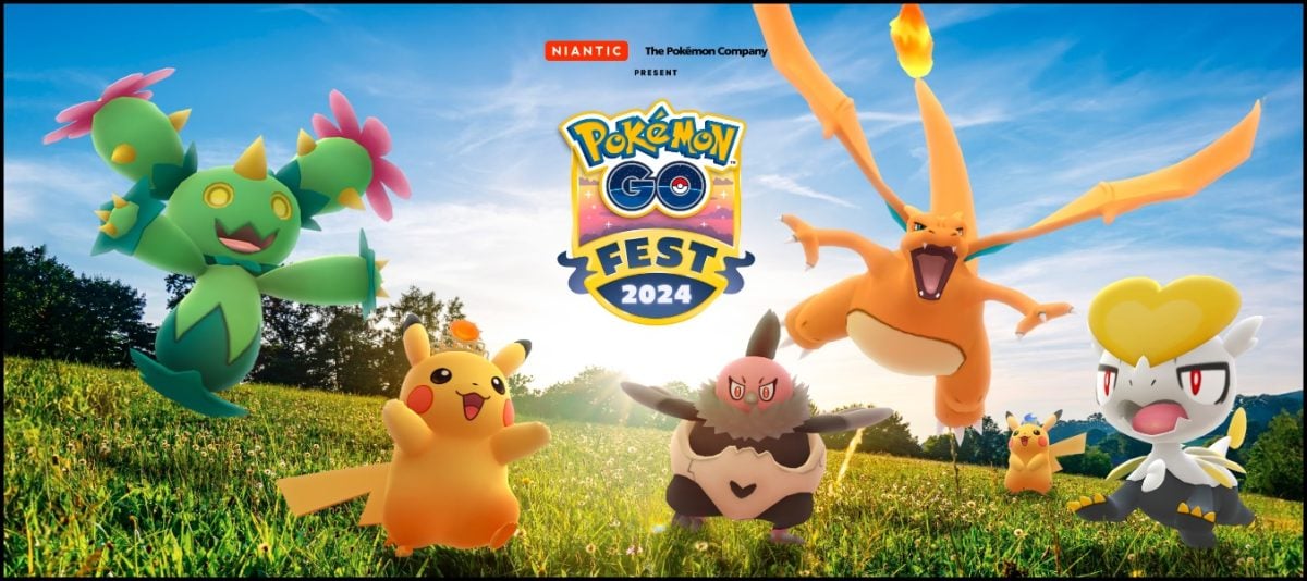 Imagem promocional da edição de 2024 do Pokémon GO Fest, que teve lugar a 13 e 14 de julho. 