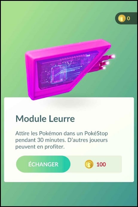 Anda dapat membeli modul umpan di Pokémon GO Shop