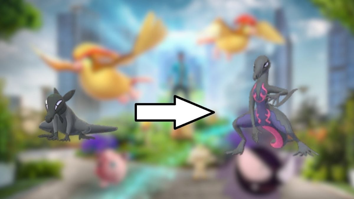 Тритокс со своей эволюционировавшей формой Маламандра в Pokémon GO. 