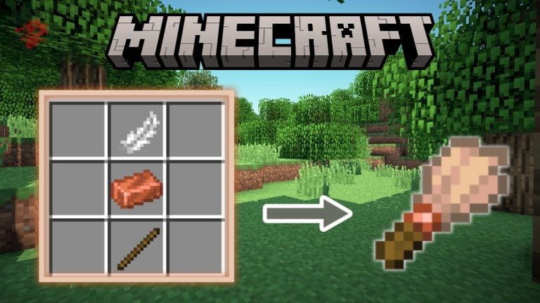 Ilustração da criação de pincéis no Minecraft.