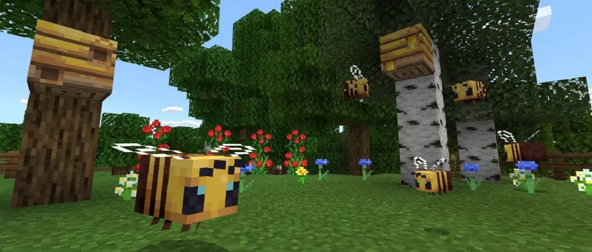 Uma abelhinha adorável em Minecraft