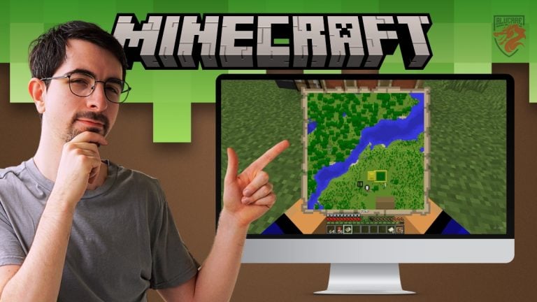 Иллюстрация того, как использовать карту, чтобы найти свой дом в Minecraft