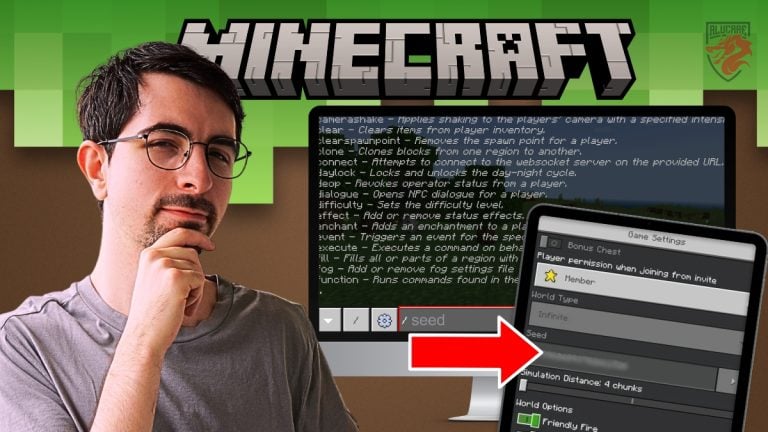 Иллюстрация шага по поиску семян сервера Minecraft