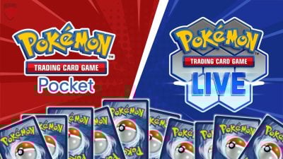 Ilustração do Pokémon Pocket e do JCC Pokémon Live