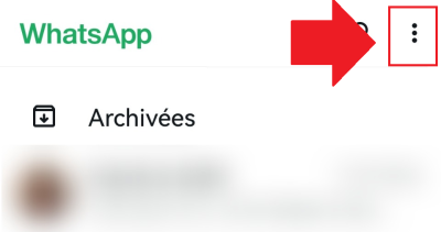 Tippen Sie auf die drei vertikalen Punkte, um die WhatsApp-Einstellungen aufzurufen.