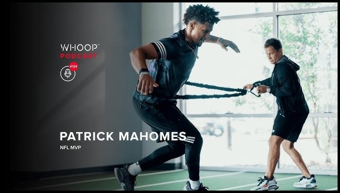 Patrick Mahomes usa a sua pulseira WHOOP a toda a hora, mesmo durante os treinos!