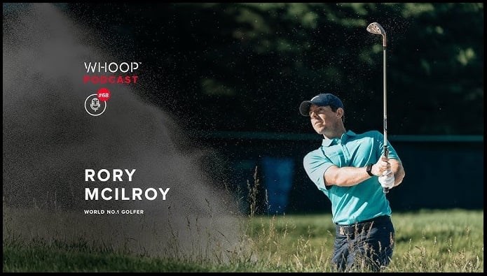 A pulseira WHOOP connected acompanha Rory McIlroy durante os treinos e as competições