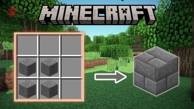 Illustration of stone crafting in Minecraft