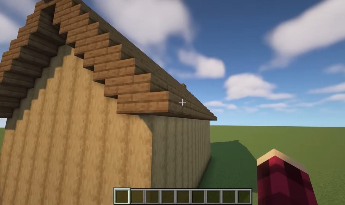 Deixe o telhado sobressair em ambos os lados do seu edifício para um toque realista e estético
