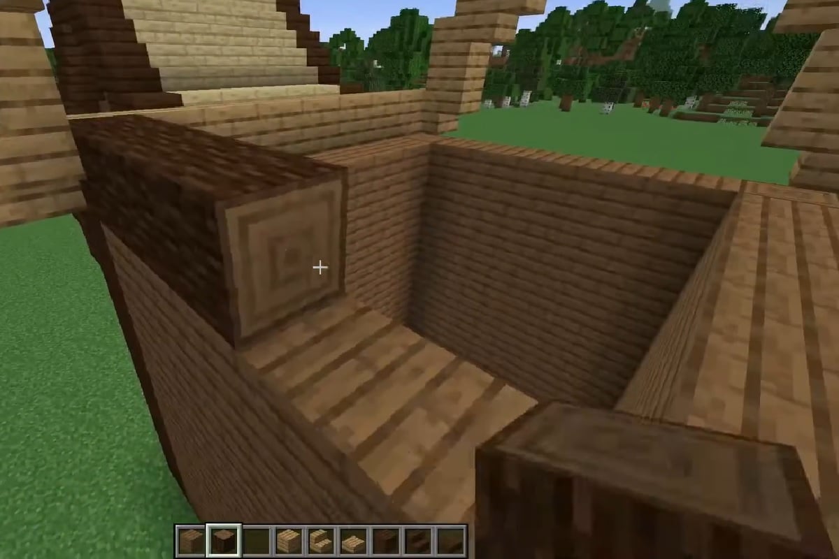Coloque uma fila de blocos como base para a fachada interior do telhado