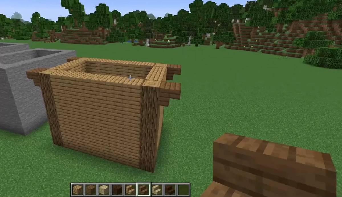 Colocar as escadas de cabeça para baixo nos quatro cantos do seu edifício Minecraft