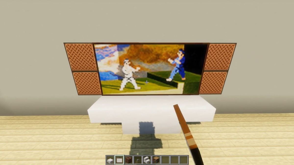 Colocar o quadro no espaço livre entre as jukeboxes